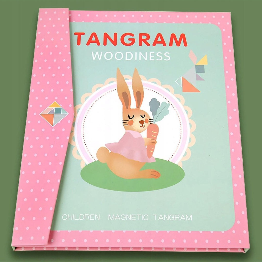 Talgram Rabbit Tangram Puzzle - Rabbit - Pink - 96 Puzzles - Magnetic Book - Wooden ...