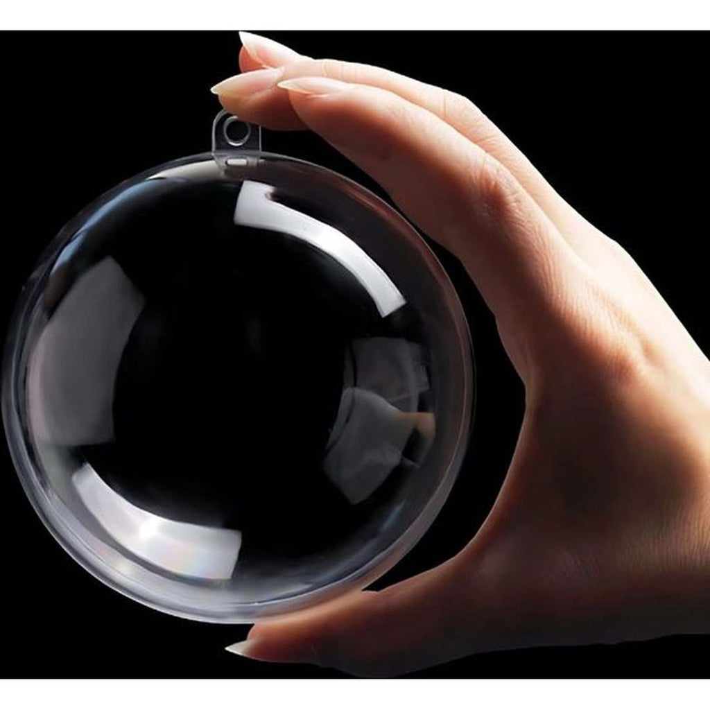 12 x Transparante Kerstballen - 8 cm clear acrylic Christmas balls for DIY decoration, set of 12, 8 cm diameter each.