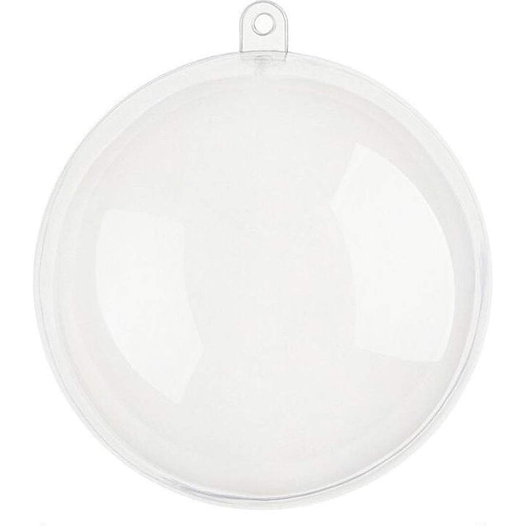 12 x Transparante Kerstballen - 8 cm clear acrylic Christmas balls, perfect for DIY decorating and filling with ornaments.